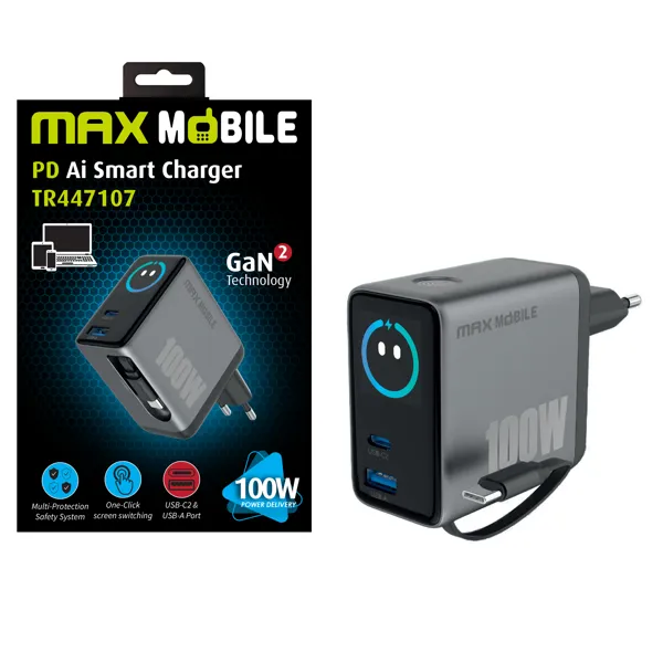 Kucni_punjac_Maxmobile_Superfast_Charrge_TR447207_Ai,2xTypeC+USB_A,_GaN2,100W_0.webp